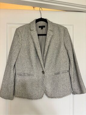 Ann Taylor Gray One-Button Blazer